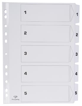 [901234] Pergamy intercalaires avec page de garde, ft a4, perforation 11 trous, carton, set 1-5