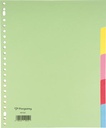 Pergamy intercalaires, ft a4+, perforation 23 trous, carton, couleurs assorties, 5 onglets