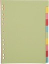 Pergamy intercalaires, ft a4, perforation 11 trous, carton, couleurs assorties pastel, 10 onglets