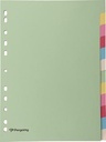 Pergamy intercalaires, ft a4, perforation 11 trous, carton, couleurs assorties pastel, 12 onglets
