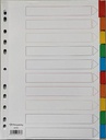 Pergamy intercalaires avec page de garde, ft a4, perforation 11 trous, couleurs assorties, 10 onglets