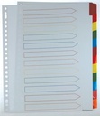 Pergamy intercalaires avec page de garde, ft a4, perforation 11 trous, couleurs assorties, 12 onglets