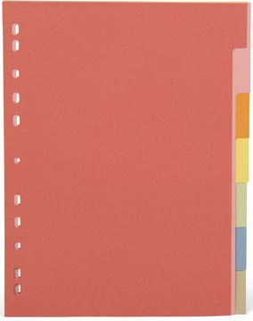 [901269] Pergamy intercalaires ft a4, perforation 11 trous, carton extra solide, couleurs assorties, 7 onglets