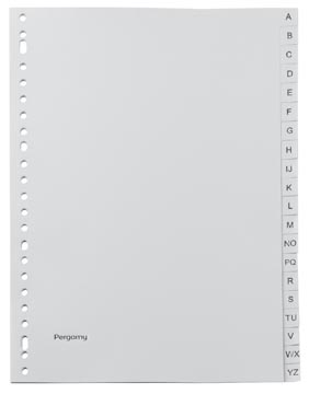 [901609] Pergamy intercalaires, ft a4, perforation 23 trous, pp gris,  a-z