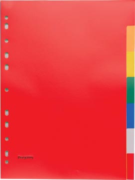 [901632] Pergamy intercalaires, ft a4, perforation 11 trous, pp, 7 onglets en couleurs assorties
