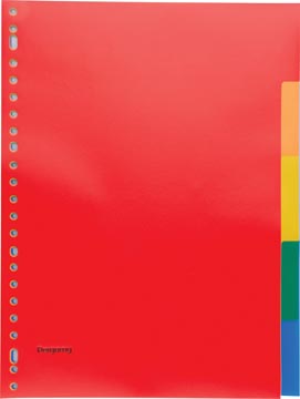 [901634] Pergamy intercalaires, ft a4, perforation 23 trous, pp, 5 onglets en couleurs assorties