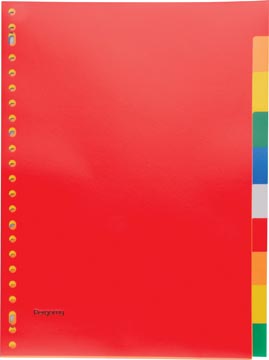 [901636] Pergamy intercalaires, ft a4, perforation 23 trous, pp, 10 onglets en couleurs assorties