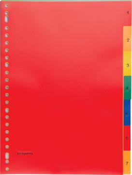 [901638] Pergamy intercalaires, ft a4, perforation 23 trous, pp, couleurs assorties, set 1-7