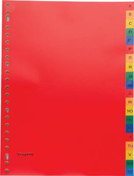 [901641] Pergamy intercalaires, ft a4, perforation 23 trous, pp, couleurs assorties, a-z