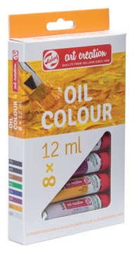 [9020108] Talens art creation peinture à l'huile tube de 12 ml, set de 8 tubes en couleurs assorties
