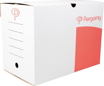 [9034075] Pergamy boîte à archives, 20 x 25 x 33 cm (l x h x p), blanc, montage manuel