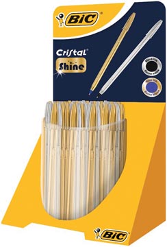 [9213381] Bic stylo bille cristal shine, présentoir de 40 pièces