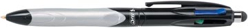 [926403] Bic 4 colours stylus, stylo bille, 0,32mm, 4 couleurs d'encre classique, corps gris, sous blister