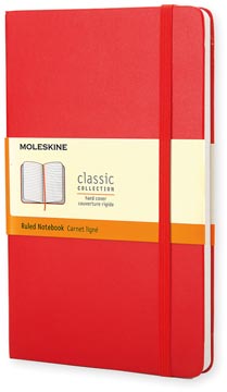 [930048] Moleskine carnet de notes, ft 13 x 21 cm, ligné, couverture solide, 240 pages, rouge