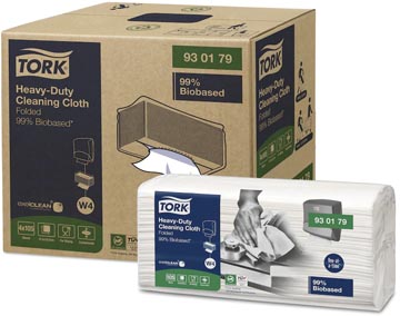 [930179] Tork biobased heavy-duty papier de nettoyage, w4, 105 feuilles, paquet de 4 pièces