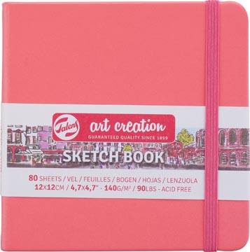 [9314314] Talens art creation carnet de croquis, rouge corail, ft 12 x 12 cm