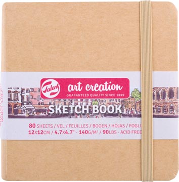 [9314434] Talens art creation cahier de croquis, couverture kraft, ft 12 x 12 cm