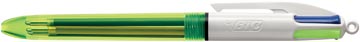 [933948] Bic 4 colours fluo, stylo bille, 0,32 mm, 3 couleurs classiques et un surligneur jaune fluo