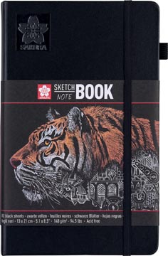 [9414103] Sakura carnet de croquis, 80 pages, 140 g/m², ft 13 x 21 cm, papier noir