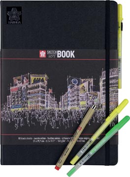 [9414105] Sakura carnet de croquis, 80 pages, 140 g/m², ft a4, papier noir