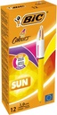 Bic 4 colours sun, stylo bille, 0,32mm, 4 couleurs d'encre fashion, corps jaune