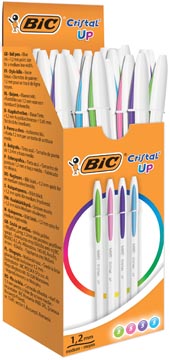 [950446] Bic stylo bille cristal up, boîte de 20 pièces en couleurs assorties fun