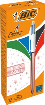 [951737] Bic stylo bille 4 colour shine, or rosé