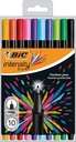 Bic fineliner intensity, fijn, étui de 10 pièces en couleurs assorties