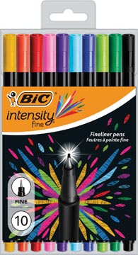 [953034] Bic fineliner intensity, fijn, étui de 10 pièces en couleurs assorties