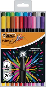 [953035] Bic fineliner intensity, fijn, étui de 20 pièces en couleurs assorties