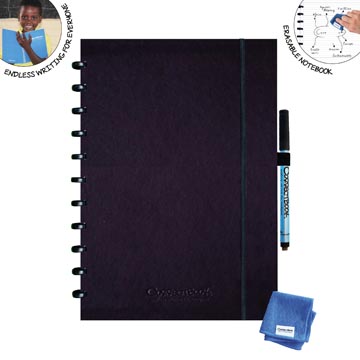 [957B108] Correctbook a4 hardcover: cahier effaçable / réutilisable, ligné, ink black (noir)