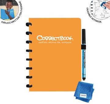 [957B225] Correctbook a5 original: cahier effaçable / réutilisable, ligné, peachy orange (orange)