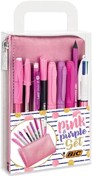 [964280] Bic pink & purple set d'écriture 8 pièces