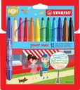 Stabilo power max feutre, étui de 12 pièces en couleurs assorties