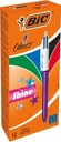 Bic 4 colours shine, stylo bille, 0,32mm, 4 couleurs d'encre classique, corps lila métalisé