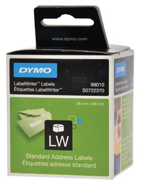 [99010] Dymo étiquettes labelwriter, ft 89 x 28 mm, blanc, 260 étiquettes
