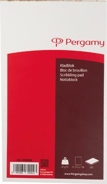 [990608] Pergamy bloc de brouillon, ft 11,5 x 19,8 cm, 200 feuilles, uni