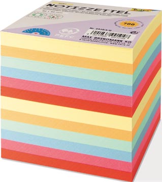 [99100E] Folia  notes, ft 90 x 90 mm, recharge pour cube-mémo feuillets en couleurs assorties