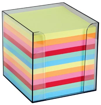 [9910A] Cube-mémo en pp, feuillets en couleurs assorties