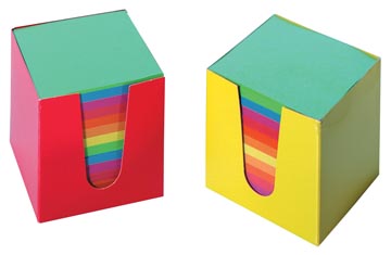 [9912A] Cube-mémo en carton, feuillets en couleurs assorties