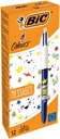 Bic 4 colours messages, stylo bille, 0,32 mm, 4 couleurs d'encre classique, boîte de 12 pièces