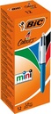 Bic 4 colours mini, stylo bille, 0,32 mm, 4 couleurs d'encre classique, corps bleu