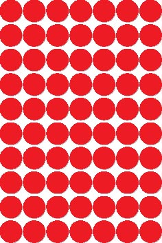 [A12105] Apli étiquettes rondes en pochette diamètre 19 mm, rouge, 560 pièces, 70 par feuille