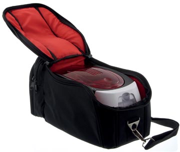 [A5311] Badgy sac pour emporter le badgy printer badgy100 et badgy200, noir/rouge