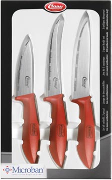 [ACCL8] Westcott clauss set de couteaux de cuisine, boîte de 3 pièces, rouge