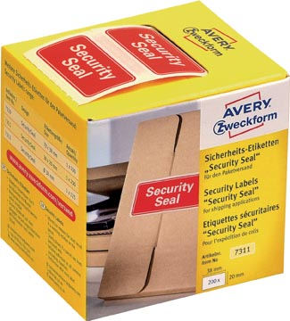[AV7311] Étiquettes de sécurité security seal, boîte de 200 pièces