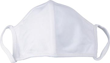 [BNNM1W] Masque lavable, blanc uni, taille: universel, paquet de 5 pièces