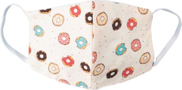 [BNNM50K] Masque lavable, motif donut party, taille: enfants, paquet de 5 pièces