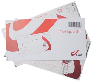 [BPACK24] Bpost etiquettes d'affranchissement pour l'envoi de paquets jusqu'à 2 kilo, paquet de 10 pièces