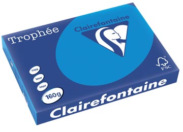 [C1015C] Clairefontaine trophée intens, papier couleur, a3, 160 g, 250 feuilles, turquoise